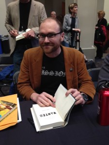 Chris Hoke signing my copy of “WANTED.”